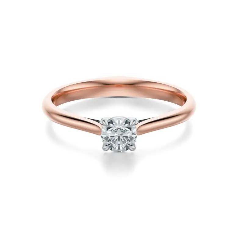 Pierścionek z diamentem różowe złoto